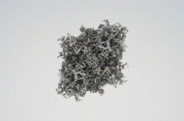 Abstract visual representing AI accelerating pharmaceutical drug discovery by compressing complex biological processes